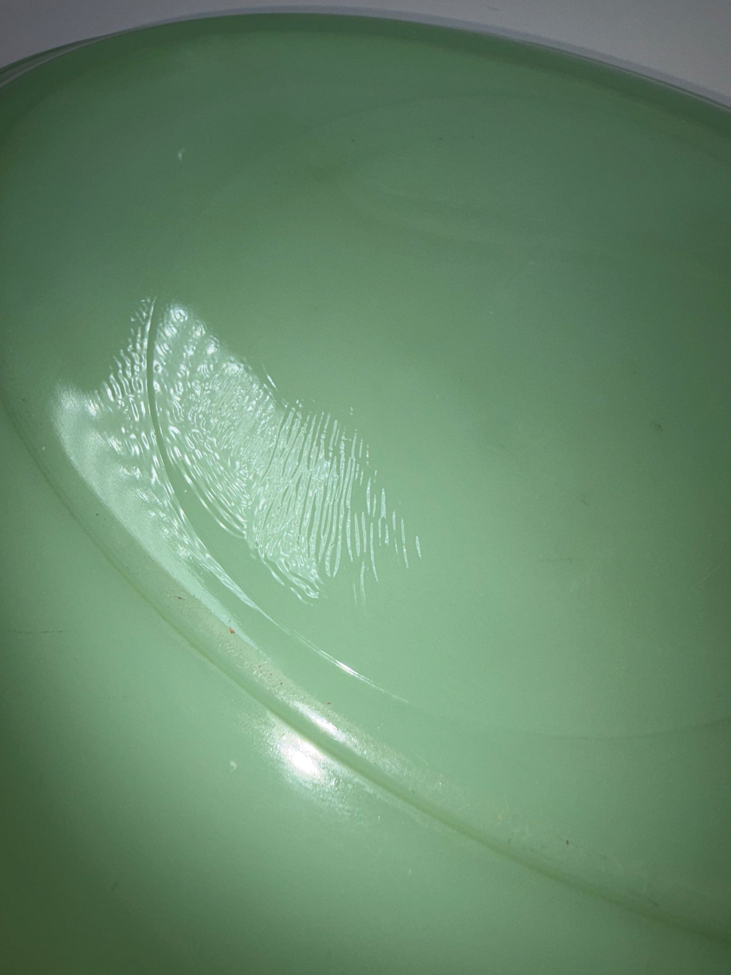 Vintage Jadite Glass Oval Serving Platter with Fluted Rim, 12 x 9
