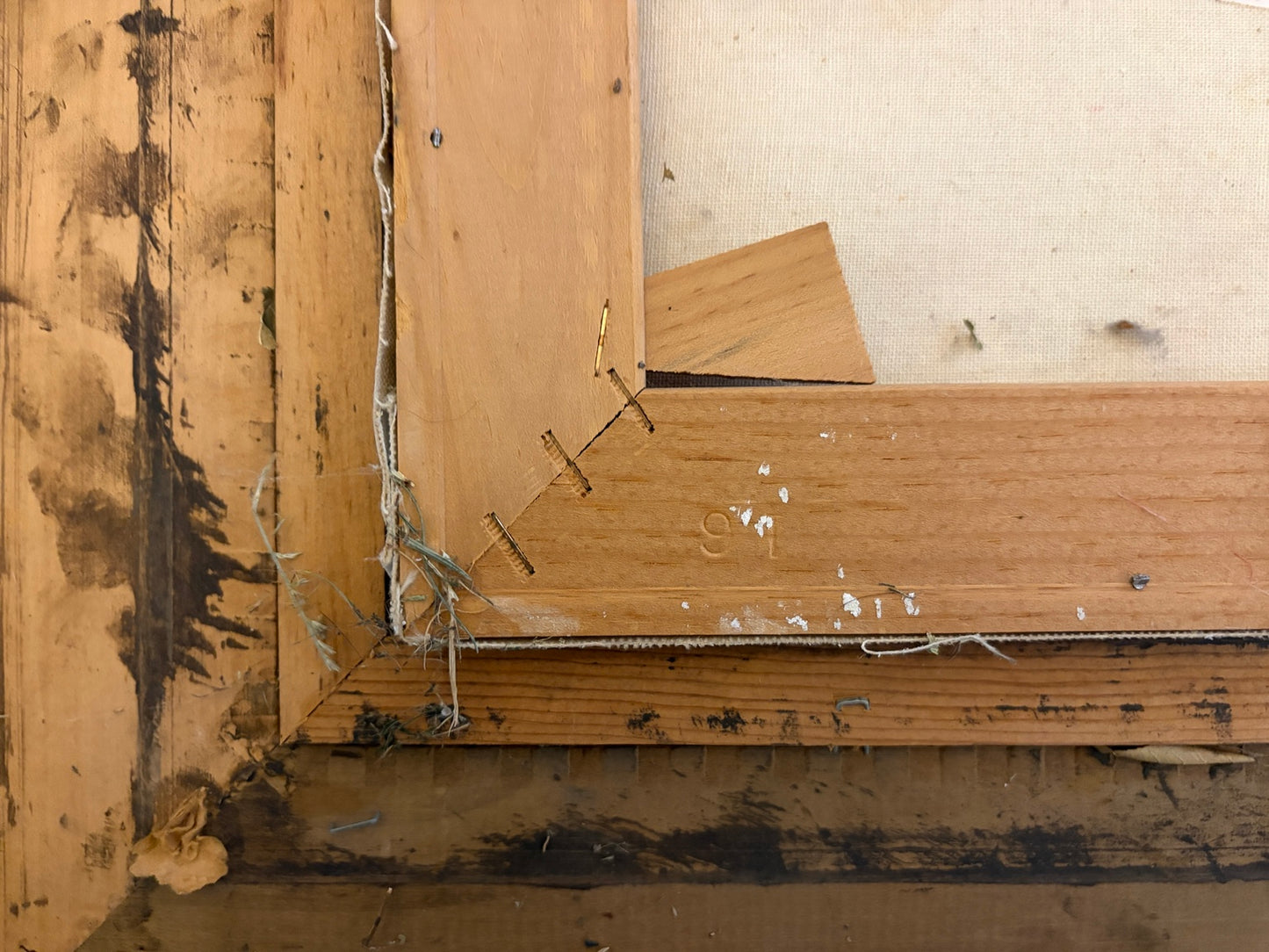 Mid-Century Coastal Dunes Painting by W. Temple | Vintage Beach Landscape in Mexican Carved Frame