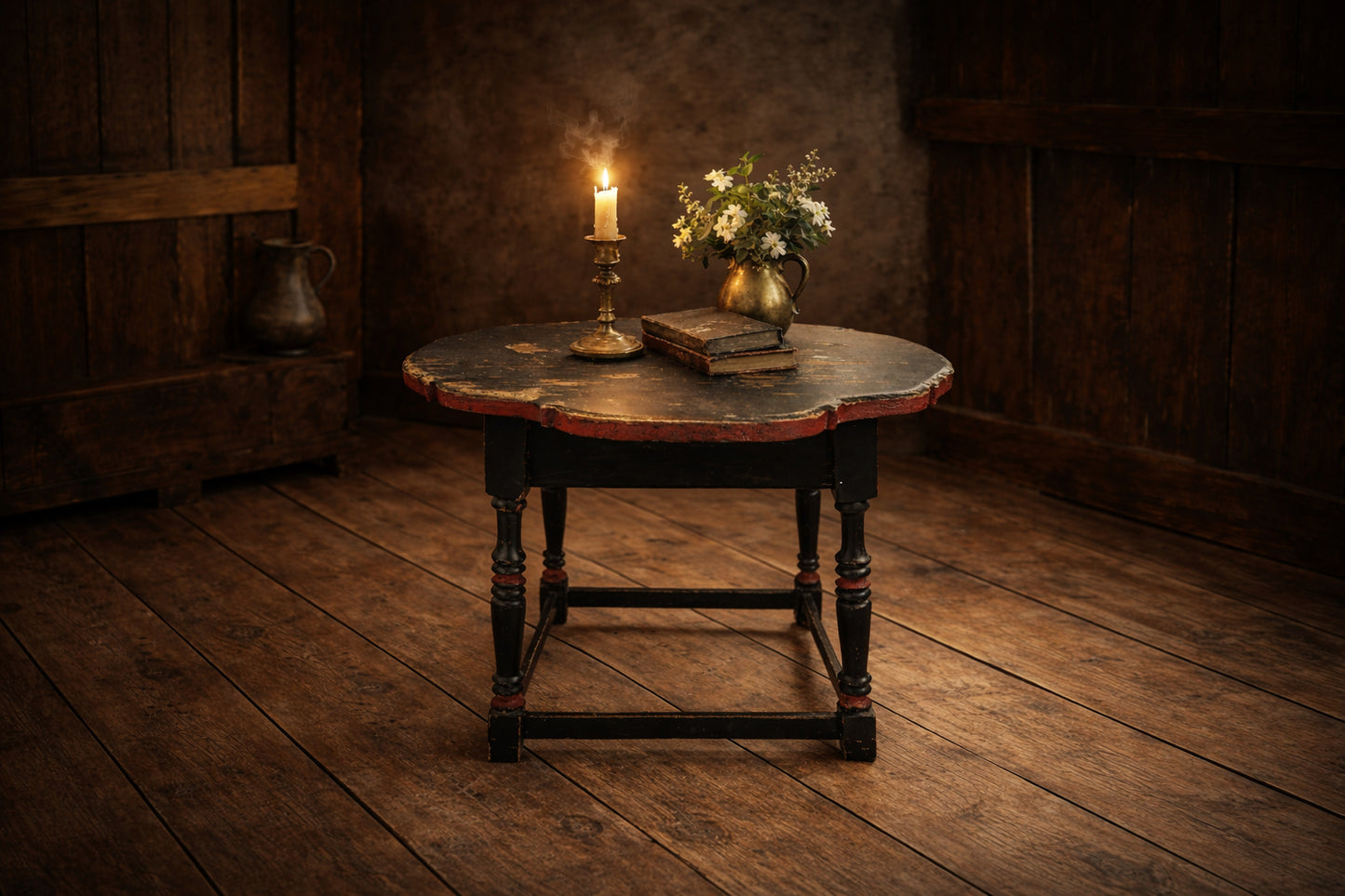 Early 20th Century Country Pub Table with Original Painted Finish