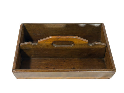 Vintage Dansk Teak Handle Flatware Set with Teak Tray – Mid Century Danish Modern Stainless Steel – 38 Pieces