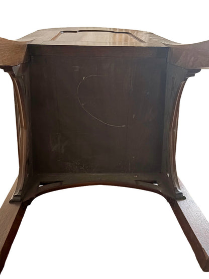 Antique Gothic Revival Vestry Armchair c.1915–1920 | Church Provenance, Solid Wood Cathedral-Arch Chair