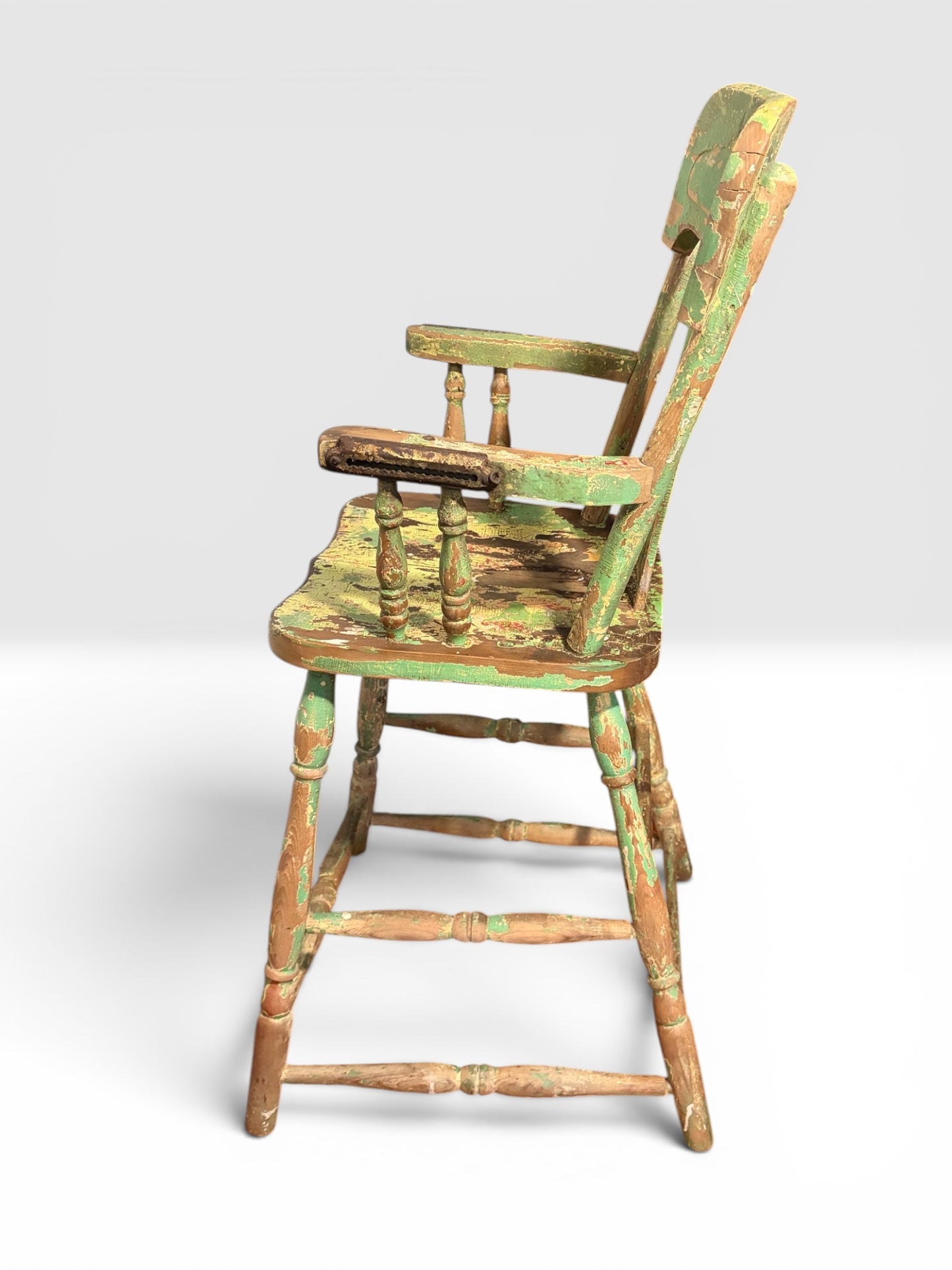 Antique 19th Century Primitive Child’s High Chair with Original Layered Paint