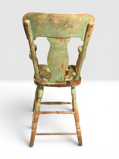 Antique 19th Century Primitive Child’s High Chair with Original Layered Paint