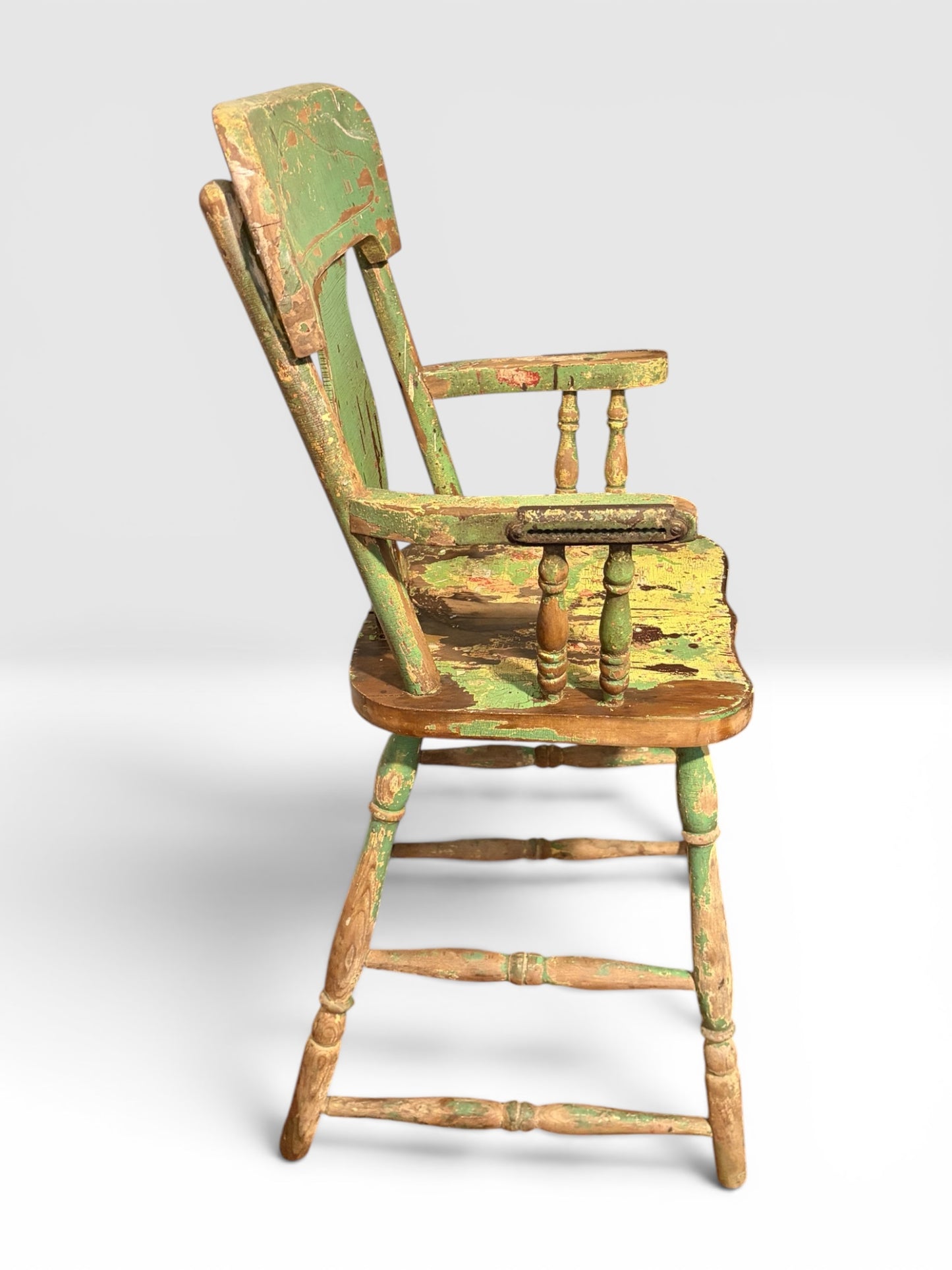 Antique 19th Century Primitive Child’s High Chair with Original Layered Paint