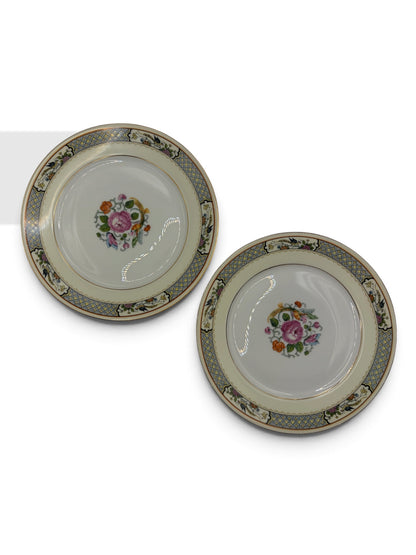 Vintage Bohemia Czecho-Slovakia Floral Luncheon Plates 7.5”, Set of 2