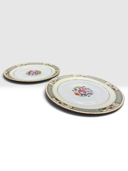 Vintage Bohemia Czecho-Slovakia Floral Luncheon Plates 7.5”, Set of 2
