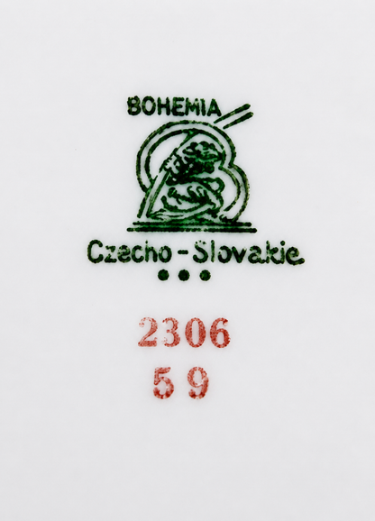 Vintage Bohemia Czecho-Slovakia Floral Luncheon Plates 7.5”, Set of 2