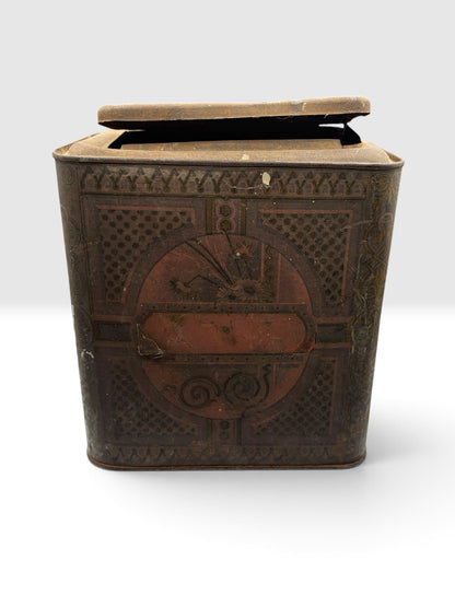 Antique Lithographed Tin Canister with Classical Figures, c. 1900–1920