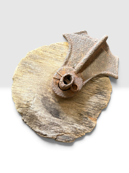 Antique Wooden Pulley Block with Iron Housing | Primitive Architectural Salvage