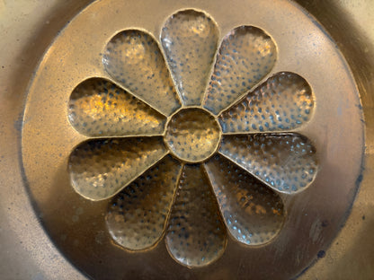 Vintage Brass Hanging Hearth Pan with Forged Iron Handle