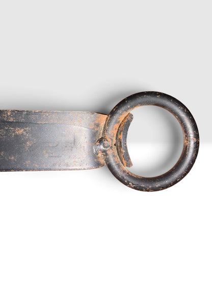 Vintage Brass Hanging Hearth Pan with Forged Iron Handle