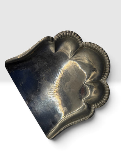 Victorian Engraved Silverplate Dustpan with Greek Key Motif c. 1880 to 1910