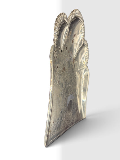 Victorian Engraved Silverplate Dustpan with Greek Key Motif c. 1880 to 1910
