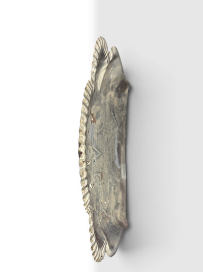 Victorian Engraved Silverplate Dustpan with Greek Key Motif c. 1880 to 1910