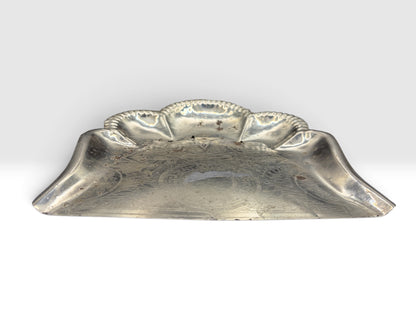 Victorian Engraved Silverplate Dustpan with Greek Key Motif c. 1880 to 1910