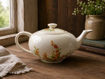 Signed Dorothy Stickney Hand-Decorated Hobby Ceramic Teapot c. 1965–1975