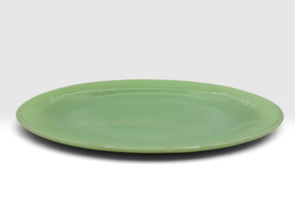 Vintage Jadite Glass Oval Serving Platter with Fluted Rim, 12 x 9
