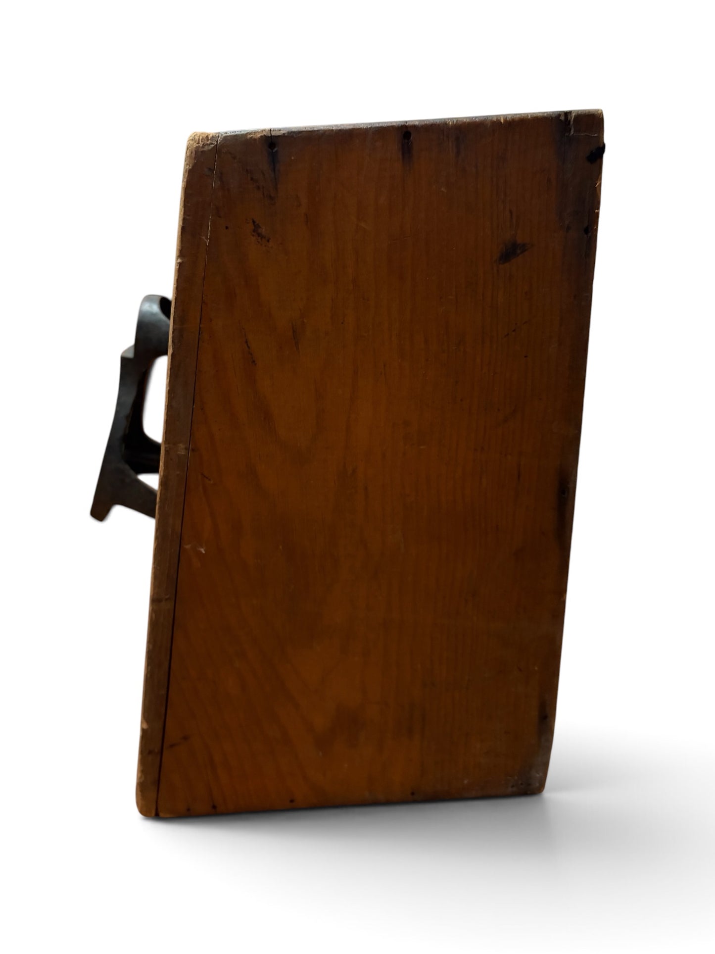 Antique Wooden Shoe Shine Box with Cast Iron Handle & Accessories c. 1910–1935