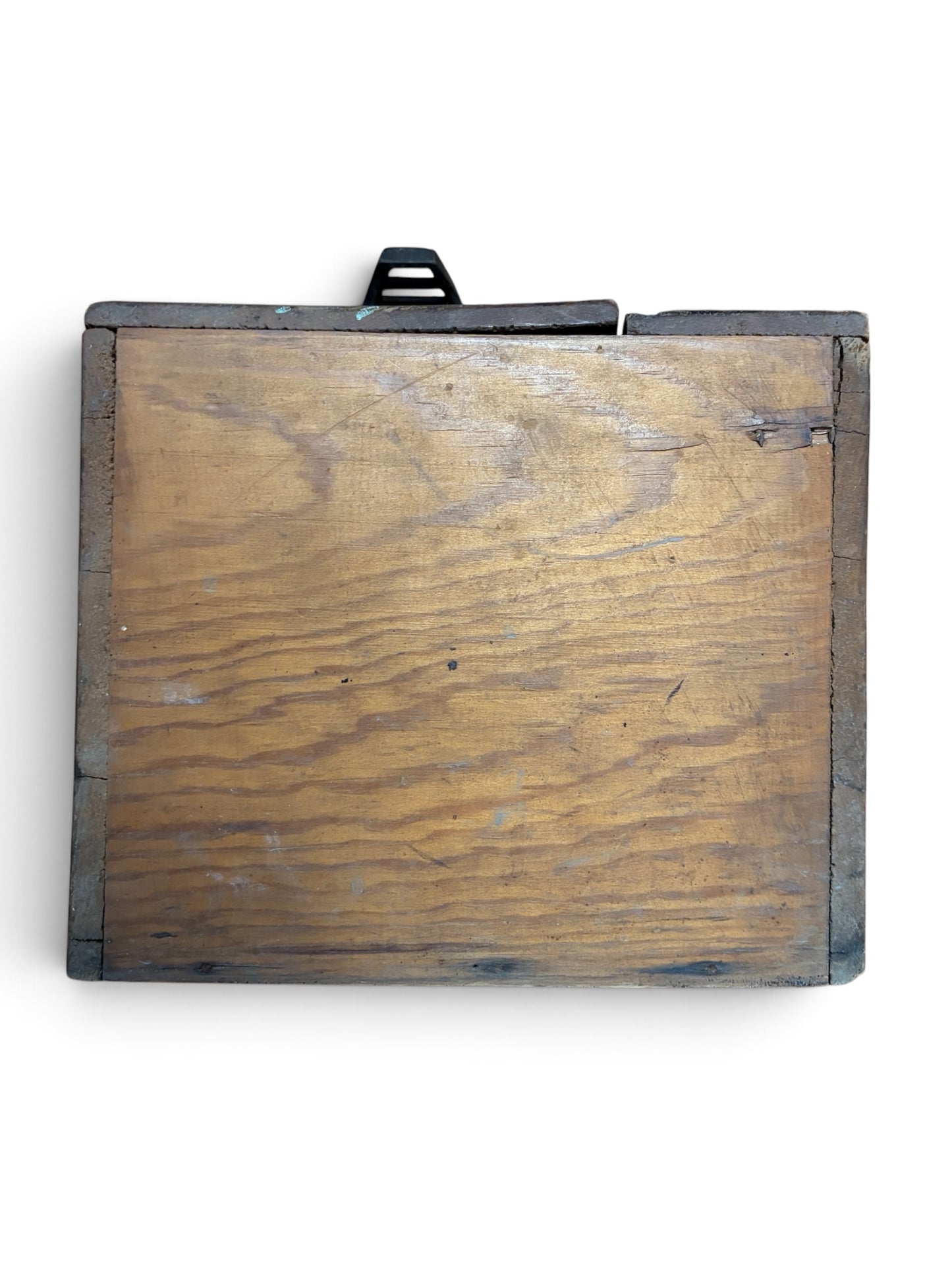 Antique Wooden Shoe Shine Box with Cast Iron Handle & Accessories c. 1910–1935