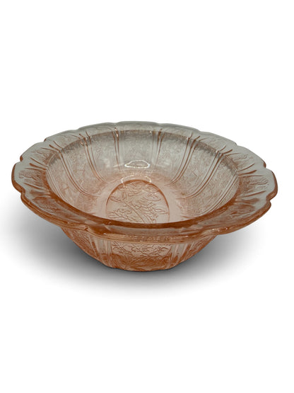 Vintage Pink Depression Glass Oval Floral Relish Dish 8 15/16”
