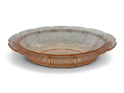 Vintage Pink Depression Glass Oval Floral Relish Dish 8 15/16”