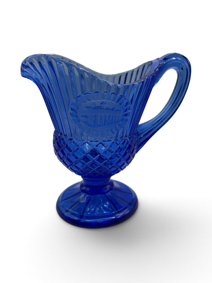Vintage Avon Cobalt Blue Glass Creamer Independence Hall Pitcher