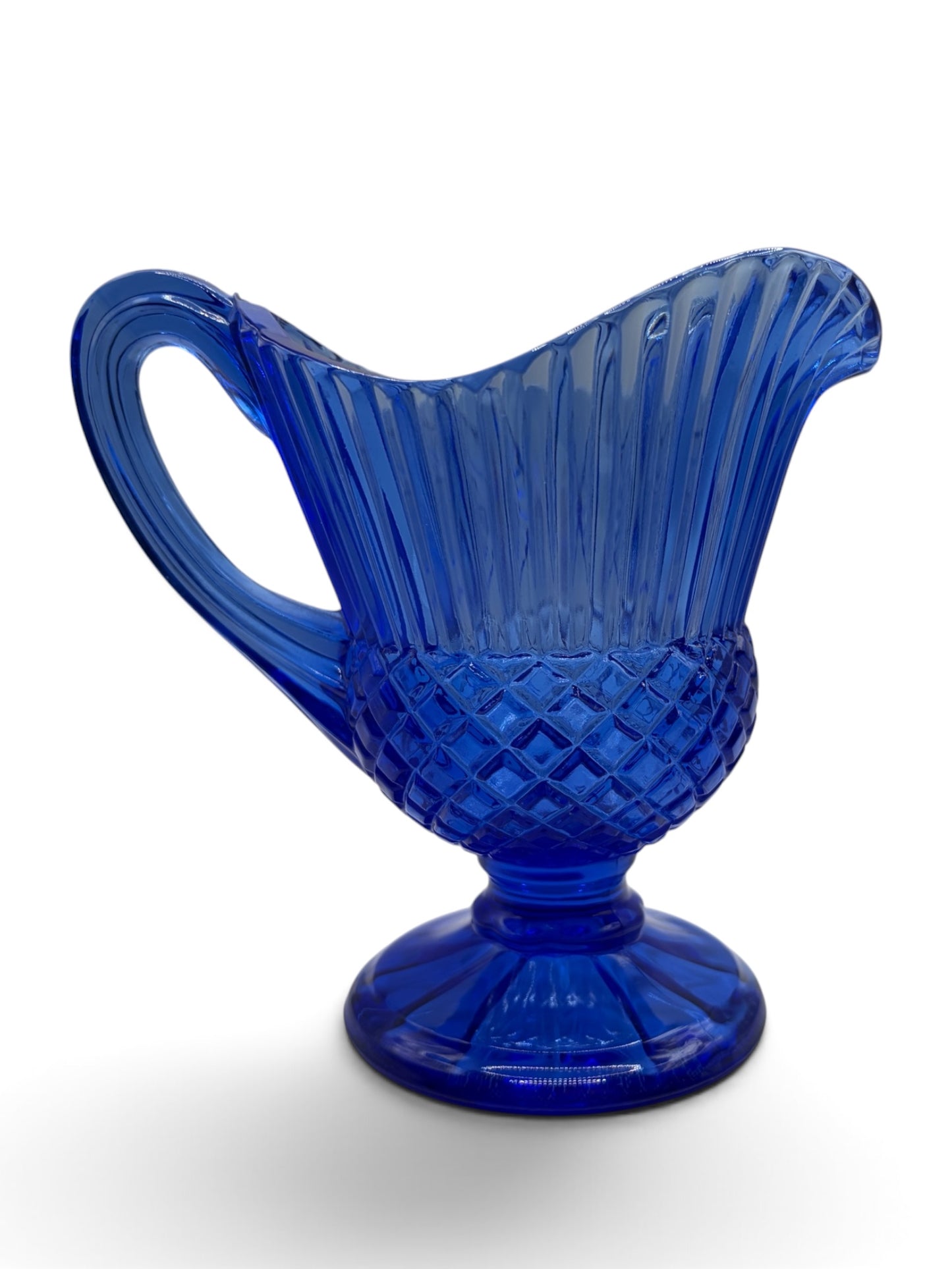 Vintage Avon Cobalt Blue Glass Creamer Independence Hall Pitcher