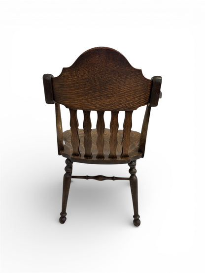 Edwardian Carved Lion-Head Oak Armchair (c. 1905–1915)