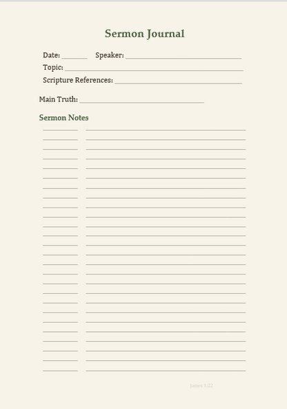 Christian Sermon Journal - Note-Taker Edition