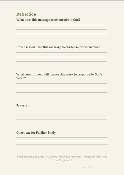 Christian Sermon Journal - Note-Taker Edition