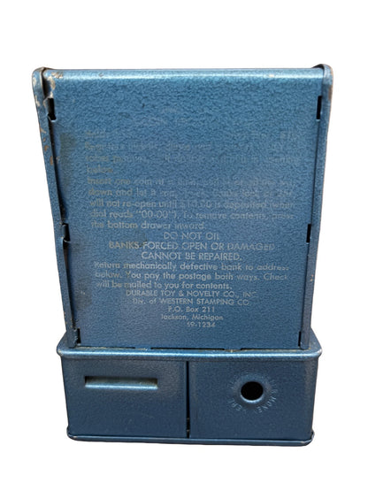 Vintage 1940s “Uncle Sam’s 3 Coin Register Bank” – Durable Toy & Novelty Co. Mechanical Coin Bank