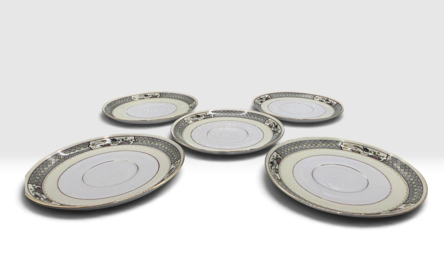 Vintage Bohemia Czecho-Slovakia Replacement Saucers, Set of 5
