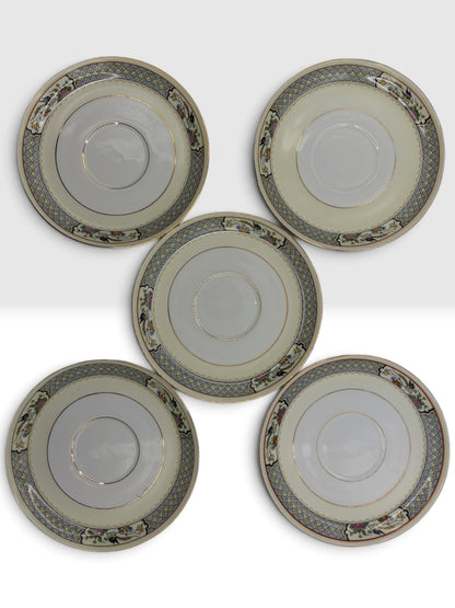 Vintage Bohemia Czecho-Slovakia Replacement Saucers, Set of 5