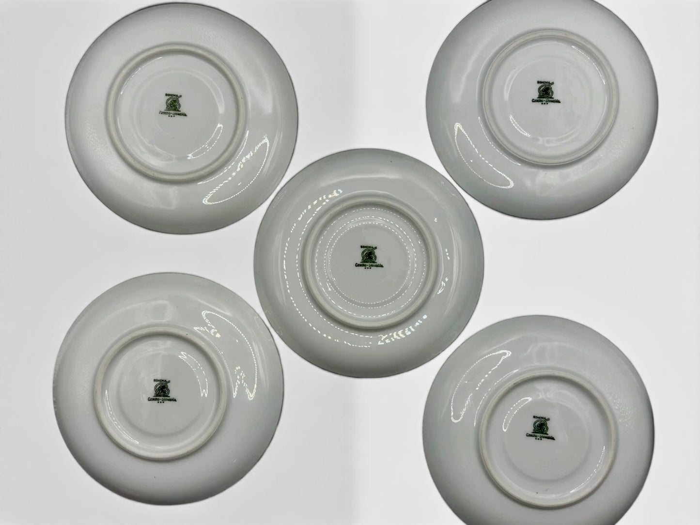 Vintage Bohemia Czecho-Slovakia Replacement Saucers, Set of 5