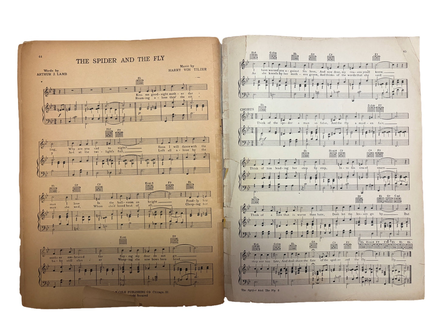 Vintage “Songs of the Gay 90’s” Sheet Music Book | Cole’s Universal Library | 1930s Chicago Songbook