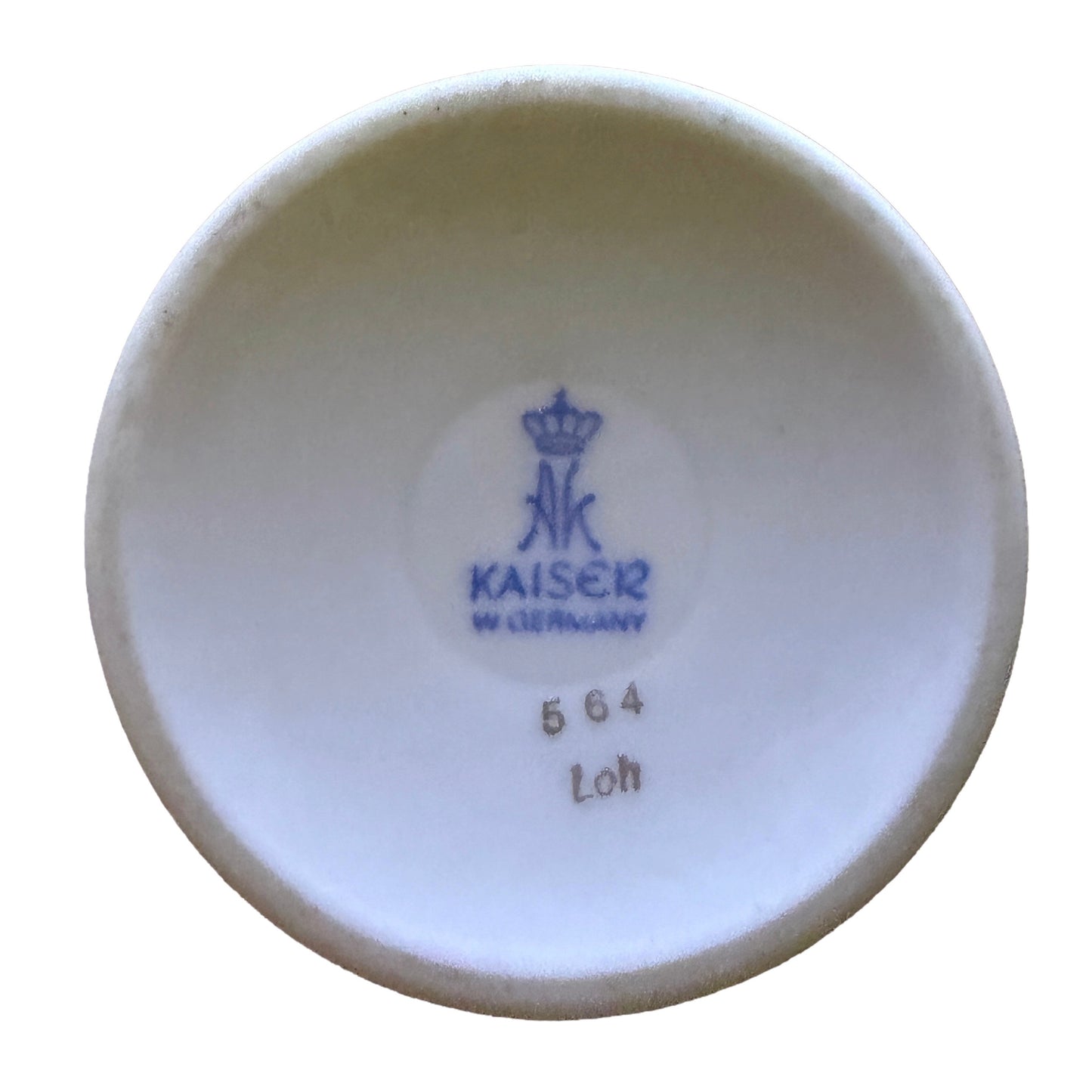 Vintage Kaiser Porzellan White Porcelain Trumpet Vase with Gold Rim – West Germany Mid-Century (Model 564)